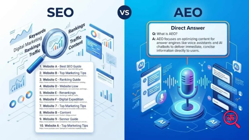 SEO और AEO में क्या अंतर है? (SEO vs AEO in Hindi)